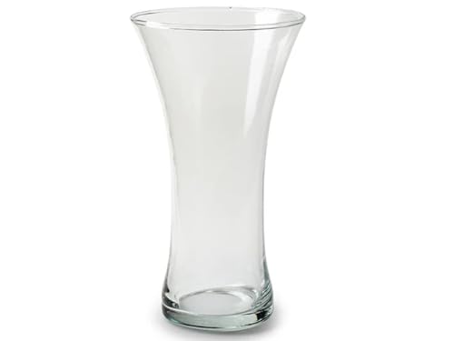 Elegante Glasvase 'Wide' – 25 cm Hoch, 15 cm Durchmesser – Stilvolle Blumenvase, Tischvase, Dekovase für Blumen, Trockenblumen und Deko-Elemte – Zeitloses Design für Wohn- und Raumdekoration von meindekoartikel
