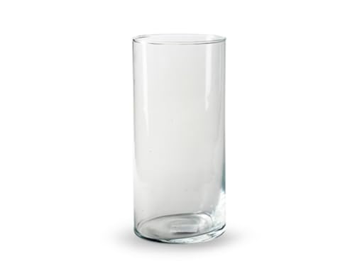 Glasvase Zylinder Blumenvase aus Glas - Höhe 25 cm x Ø 11 cm von meindekoartikel