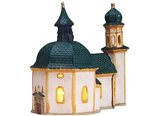 Kirche Seekirche in Seefeld Tirol aus Porzellan – Windlicht Lichthaus Miniatur-Modell – B20 x T11 x H21 cm von meindekoartikel