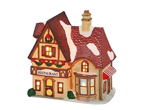 Restaurant aus Porzellan – Windlicht Lichthaus Miniatur-Modell – B14 x T10 x H16 cm von meindekoartikel