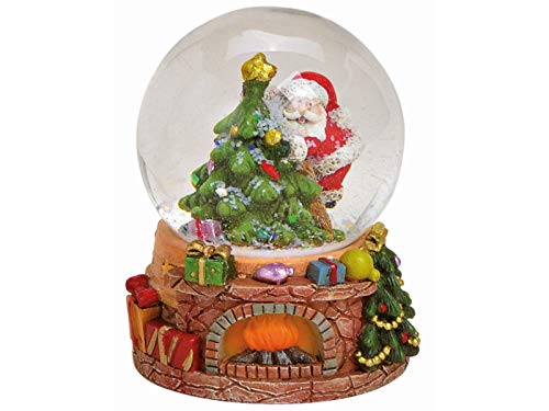 Schneekugel mit Nikolaus auf Motiv Sockel mit süßen Details aus Glas und Poly - Weihnachtsdeko Winterdeko - tolles Mitbringsel (bunt) Ø 6 x Höhe 5cm (Ø 4 x Höhe 6cm) von meindekoartikel