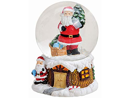 Schneekugel mit süßen Details aus Glas und Poly - Weihnachtsdeko Winterdeko - tolles Mitbringsel (bunt) Ø 5 x Höhe 6cm (Motiv 4) von meindekoartikel