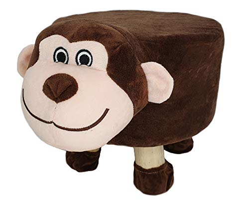 Süßer Tierhocker Sitzgelegenheit Hocker mit Stoffbezug in Tierform – Sitzgelegenheit in Tierform für Kinderzimmer, Spielzimmer, Flur – Hocker als Deko & Sitzmöbel – Tierhocker für Kinder (AFFE) von meindekoartikel