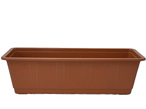 meindekoartikel Blumenkasten Standard aus Kunststoff - Verschiedene Größen und Farben (Breite ca. 100 cm, Terracotta) von meindekoartikel