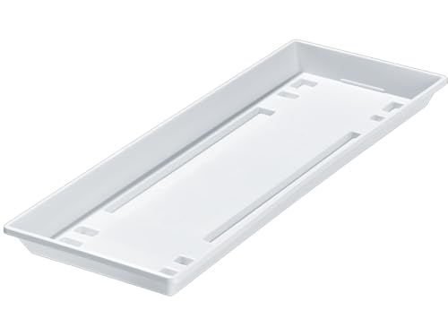 meindekoartikel Blumenkasten Untersetzer Standard aus Kunststoff - Verschiedene Größen und Farben (Breite ca. 40 cm, Weiss) von meindekoartikel