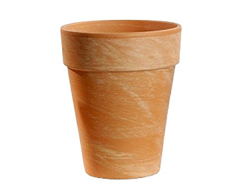 meindekoartikel Blumentopf Marmoriert aus Ton (Hell oder Basalt) - Übertopf Pflanztopf - Verschiedene Größen (Ø 31 cm - Höhe 36 cm, Hell-Marmoriert) von meindekoartikel