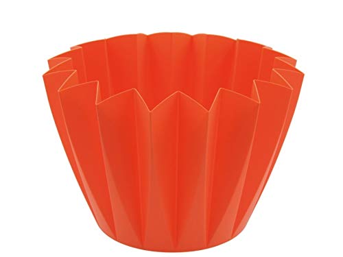 10 x Pflanztöpfe "Adonis" _ Blumentopf Übertopf aus Kunststoff in tollen Farben – für Balkon, Garten, Fensterbank, Innen- & Außenbereich – wetterfest, leicht, moderne Farben & Form (Ø 11 cm - Mango) von meindekoartikel
