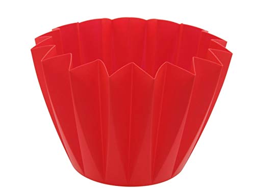 10 x Pflanztöpfe "Adonis" _ Blumentopf Übertopf aus Kunststoff in tollen Farben – für Balkon, Garten, Fensterbank, Innen- & Außenbereich – wetterfest, leicht, moderne Farben & Form (Ø 11 cm - Rot) von meindekoartikel