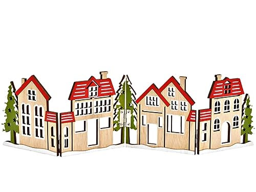 meindekoartikel Deko-Aufsteller - Strassenkulisse Altstadt-Häuser - Schattenspiel aus Holz 29 cm von meindekoartikel