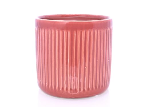 meindekoartikel Dekotopf Viiva aus Keramik Übertopf Blumentopf - Pfirisch/Orange - Höhe 14 cm von meindekoartikel