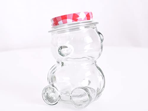 meindekoartikel Einmachglas Bärchen mit Drehverschluss Honig Konfitüre Glas 150ml ROT von meindekoartikel