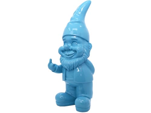 meindekoartikel Mittelfinger Zwerg - Gartenzwerg zeigt Stinkefinger Nachbars liebling Deko-Figur - Höhe 38 cm (Blau) von meindekoartikel