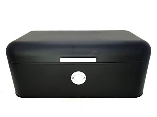 meindekoartikel Moderner Brotkasten Frischehaltebox für Brot, Brötchen oder Gebäck - B42xT22xH16cm (schwarz) von meindekoartikel