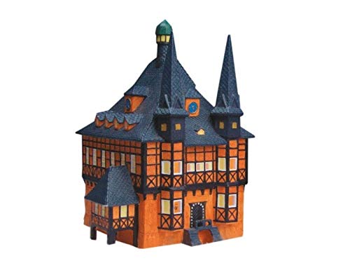 meindekoartikel Rathaus in Wernigerode Harz aus Porzellan – Windlicht Lichthaus Miniatur-Modell – B17 x T15 x H26 cm von meindekoartikel