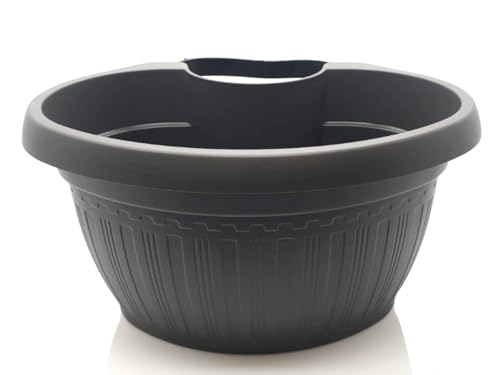 meindekoartikel Regenrinnentopf Blumentopf Pflanztopf aus Kunststoff/Pflanzgefäß für Rohre Pfosten L28 x B20 x H15 cm (Anthrazit) von meindekoartikel