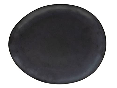 meindekoartikel Servierteller Servierplatte MANHATTAN-line aus Keramik in Anthrazit/Dunkel Grau (Länge 28cm x Breite 14cm (Oval), Anthrazit/Dunkel Grau) von meindekoartikel