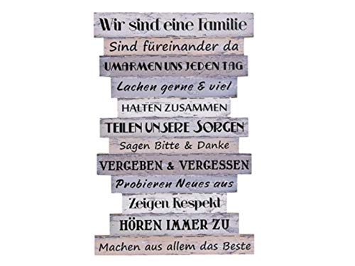 meindekoartikel Wandbild „Familien Regeln“ aus Holz (B33xH51cm) von meindekoartikel