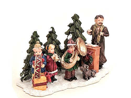 meindekoartikel Weihnachtliche Miniatur-Figuren Winterwelt-Szene aus Poly B10 x T6 cm – Musiker von meindekoartikel