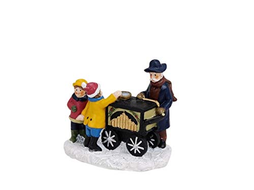 meindekoartikel Weihnachtliche Miniatur-Figuren Winterwelt-Szene aus Poly B7 x T5 x H7 cm – Drehorgelspieler von meindekoartikel