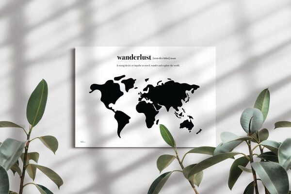 meine-weltkarte Stylische Weltkarte "Wanderlust" #1- nachhaltig & handemade in Germany - Wanddekoration Weltkarte - Keilrahmen, Leinwandposter meine-weltkarte Stylische Weltkarte "Wanderlust" #1- nachhaltig & handemade in Germany - Wanddekoration Weltkarte - Keilrahmen, Leinwandposter von meine-weltkarte