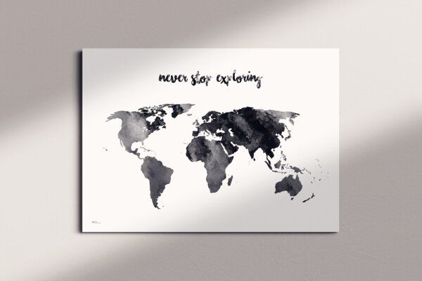 meine-weltkarte Stylische Weltkarte never stop exploring #1- nachhaltig & handemade in Germany - Wanddekoration Weltkarte - Keilrahmen, Leinwandposter meine-weltkarte Stylische Weltkarte never stop exploring #1- nachhaltig & handemade in Germany - Wanddekoration Weltkarte - Keilrahmen, Leinwandposter von meine-weltkarte