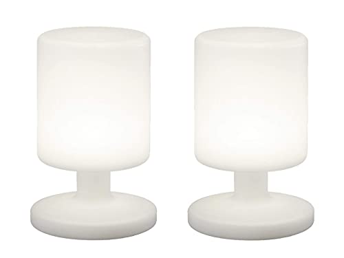 2er SET - Aufladbare Outdoor LED Tischleuchten mit Akku in Weiß Höhe 20cm 2er SET - Aufladbare Outdoor LED Tischleuchten mit Akku in Weiß Höhe 20cm von meineWunschleuchte