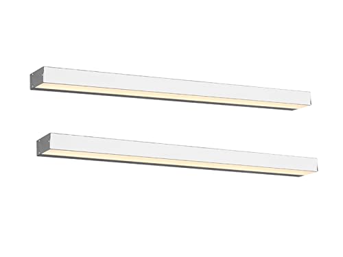 2er Set Badezimmer Wandleuchten Up and Down in Silber Chrom, 90cm lang von meineWunschleuchte