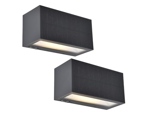 2er SET - HYBRID Außenwandleuchten, Solar & Strom 230V, Anthrazit 18cm breit 2er SET - HYBRID Außenwandleuchten, Solar & Strom 230V, Anthrazit 18cm breit von meineWunschleuchte