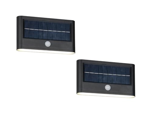 2er SET Up and Down Solar Wandleuchten mit Bewegungsmelder, auch per USB aufladbar, Breite 18cm von meineWunschleuchte
