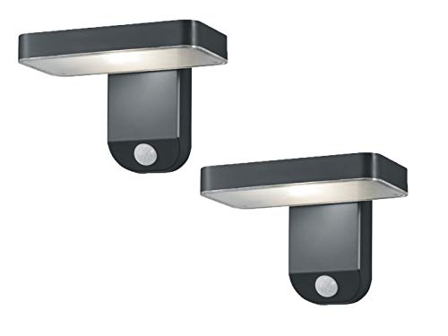 2er-Set LED Solar Außenwandleuchten mit Bewegungsmelder Breite 18cm von meineWunschleuchte