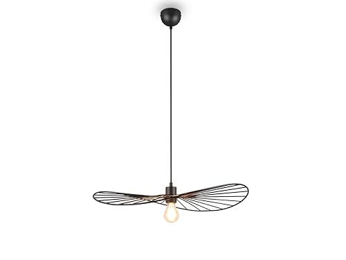 Ausgefallene Pendelleuchte mit geschwungenem Lampenschirm in Schwarz Ø 60cm von meineWunschleuchte