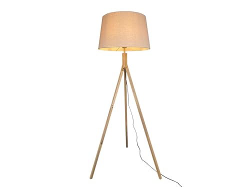meineWunschleuchte Dreibein Holz Stehlampe mit Stoffschirm Creme Weiß, Höhe 157cm meineWunschleuchte Dreibein Holz Stehlampe mit Stoffschirm Creme Weiß, Höhe 157cm von meineWunschleuchte