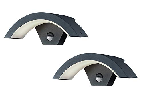 LED Außenwandleuchte 2er Set in Anthrazit mit Bewegungsmelder von meineWunschleuchte