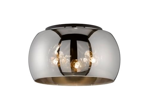 LED Deckenleuchte rund aus Rauchglas Industrial Ø 40cm von meineWunschleuchte