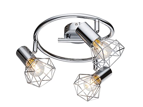 LED Deckenstrahler mit Gitter Lampenschirme Silber Chrom, 3-flammig LED Deckenstrahler mit Gitter Lampenschirme Silber Chrom, 3-flammig von meineWunschleuchte
