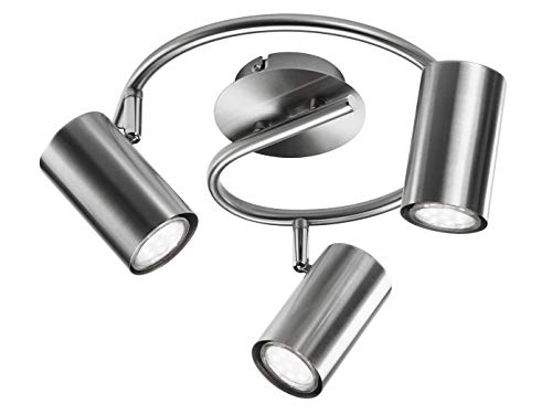 Moderne LED Deckenleuchte/Wandleuchte Rund für Innen in Nickel matt – Strahler Spots flexibel dreh-und schwenkbar von meineWunschleuchte