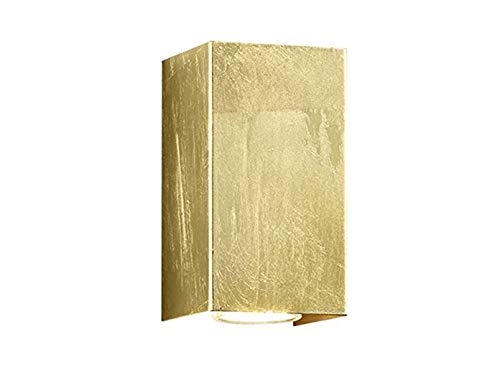 Moderne Up & Down Wandleuchte reckteckig in Gold foliert, Höhe 15cm von meineWunschleuchte