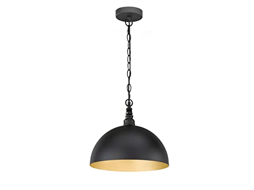 Pendelleuchte Industrial Style einflammig mit LED & Lampenschirm Schwarz Gold von meineWunschleuchte