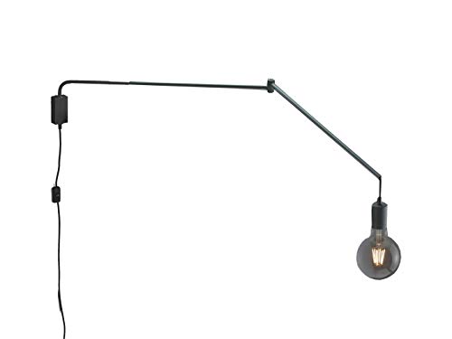 Schwenkbare Wandleuchte mit Stecker und Schalter, Schwarz Ausladung max. 150cm Schwenkbare Wandleuchte mit Stecker und Schalter, Schwarz Ausladung max. 150cm von meineWunschleuchte
