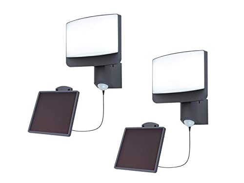Solarleuchte 2er SET mit externem Solarmodul Wandleuchte in Anthrazit mit Bewegungsmelder IP54, Breite 18cm Solarleuchte 2er SET mit externem Solarmodul Wandleuchte in Anthrazit mit Bewegungsmelder IP54, Breite 18cm von meineWunschleuchte