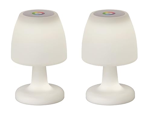 meineWunschleuchte 2er SET kleine Outdoor Akku Tischlampen 26cm ohne Kabel - dimmbar & RGB Farbwechsler meineWunschleuchte 2er SET kleine Outdoor Akku Tischlampen 26cm ohne Kabel - dimmbar & RGB Farbwechsler von meineWunschleuchte