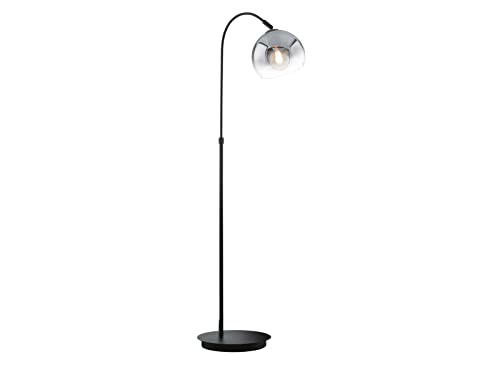 meineWunschleuchte Bogenlampe Schwarz mit Rauchglas & Deko LED - höhenverstellbar 105-140cm von meineWunschleuchte