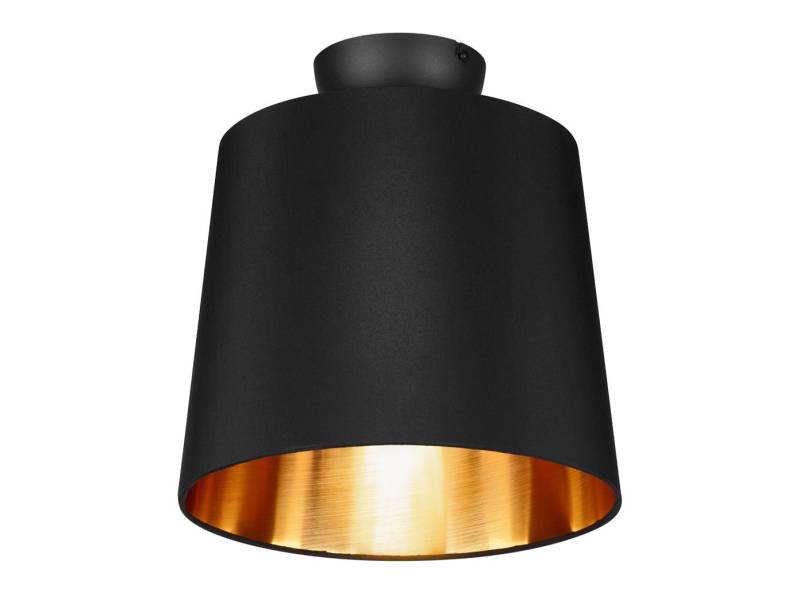 meineWunschleuchte Deckenleuchte, ohne Leuchtmittel, Design-klassiker einflammig Stoff-Lampe Schwarz - Gold für Treppenhaus von meineWunschleuchte