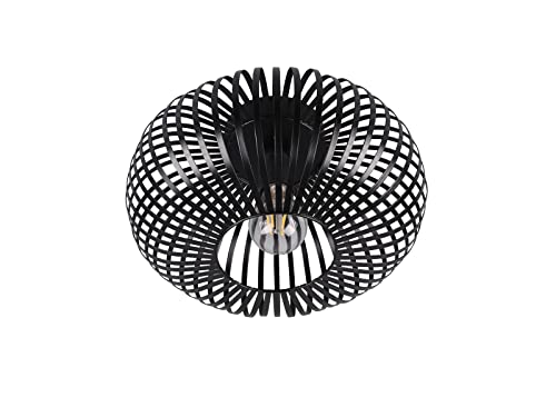 meineWunschleuchte Deckenleuchte mit Metall Gitter Lampenschirm in Schwarz matt Ø 30cm von meineWunschleuchte