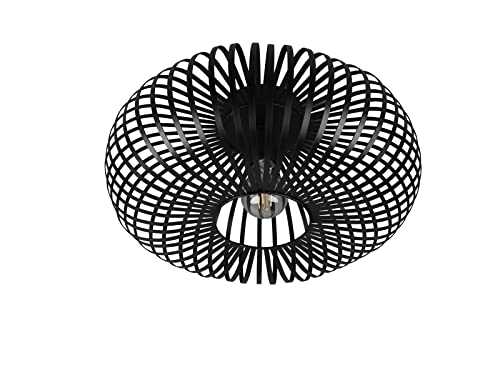 meineWunschleuchte Deckenleuchte mit Metall Gitter Lampenschirm in Schwarz matt Ø 40cm von meineWunschleuchte