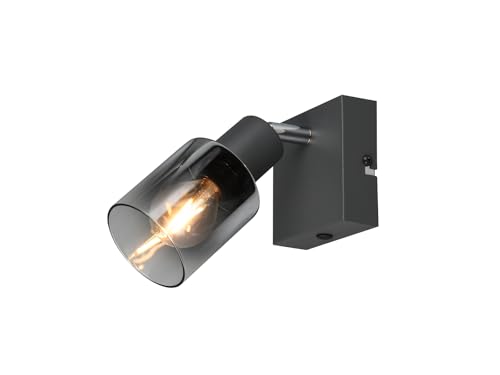 meineWunschleuchte Kleiner Wandstrahler 1-flammig mit Glas Lampenschirm Chrom, Höhe 9cm von meineWunschleuchte