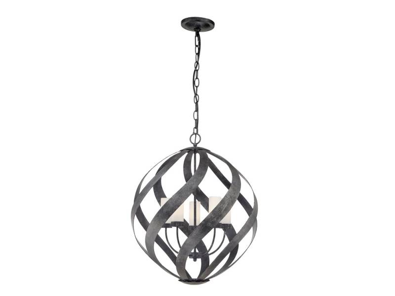Elstead LIGHTING LED Außen-Deckenleuchte, LED wechselbar, warmweiß, groß-e Galerie-leuchte Pendelleuchte Glas-kugel Treppenhaus, Ø66cm von Elstead LIGHTING