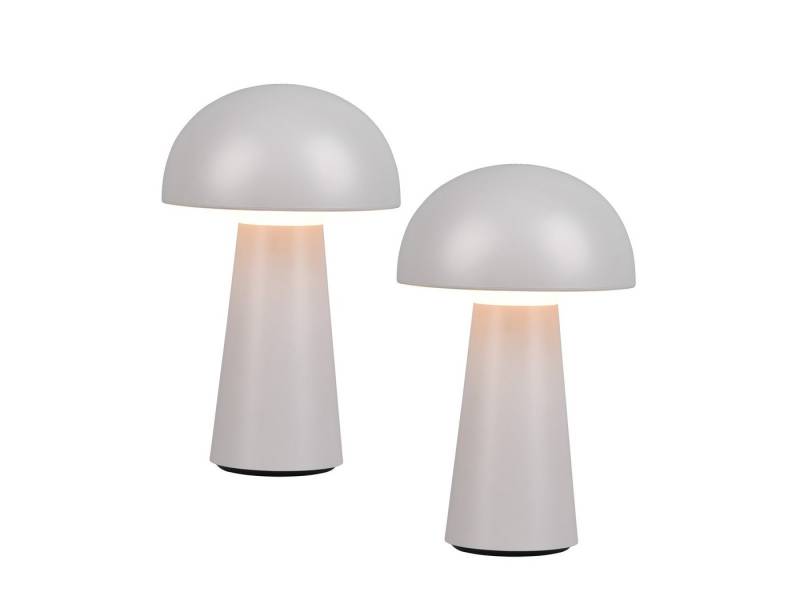 Reality Leuchten LED Außen-Tischleuchte, Dimmfunktion, LED fest integriert, Warmweiß, 2er SET mit Touch Dimmer USB Anschluss Tisch-Lampe ohne Kabel draußen von Reality Leuchten