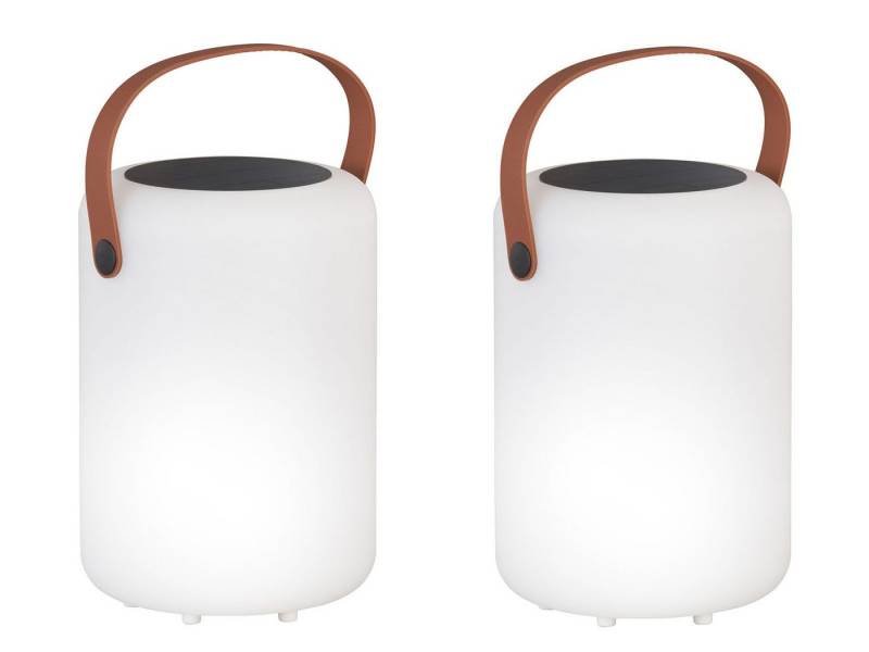 easy! BY FHL LED Außen-Tischleuchte, USB-Ladefunktion, LED fest integriert, Warmweiß, RGB Farbwechsler, 2er SET Solarlampen Outdoor & Innen ohne Strom-Kabel, USB Solarlichter von easy! BY FHL