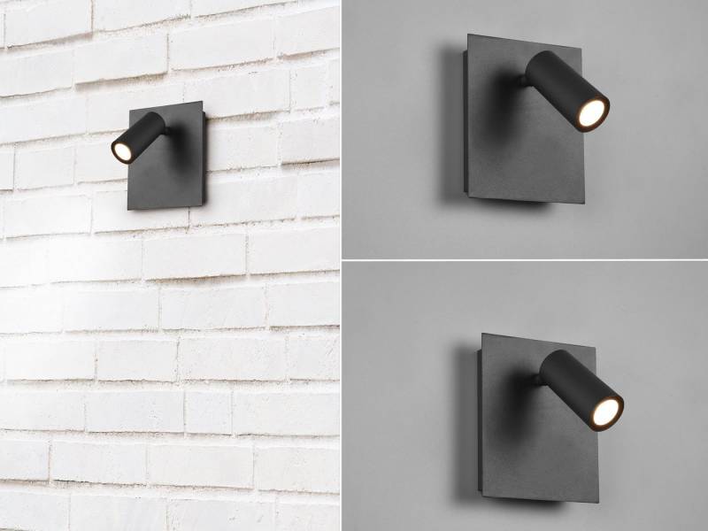 meineWunschleuchte LED Außen-Wandleuchte, LED fest integriert, Warmweiß, 2er-Set Wandstrahler, Terrassenleuchten Außenlicht Carport, Anthrazit von meineWunschleuchte